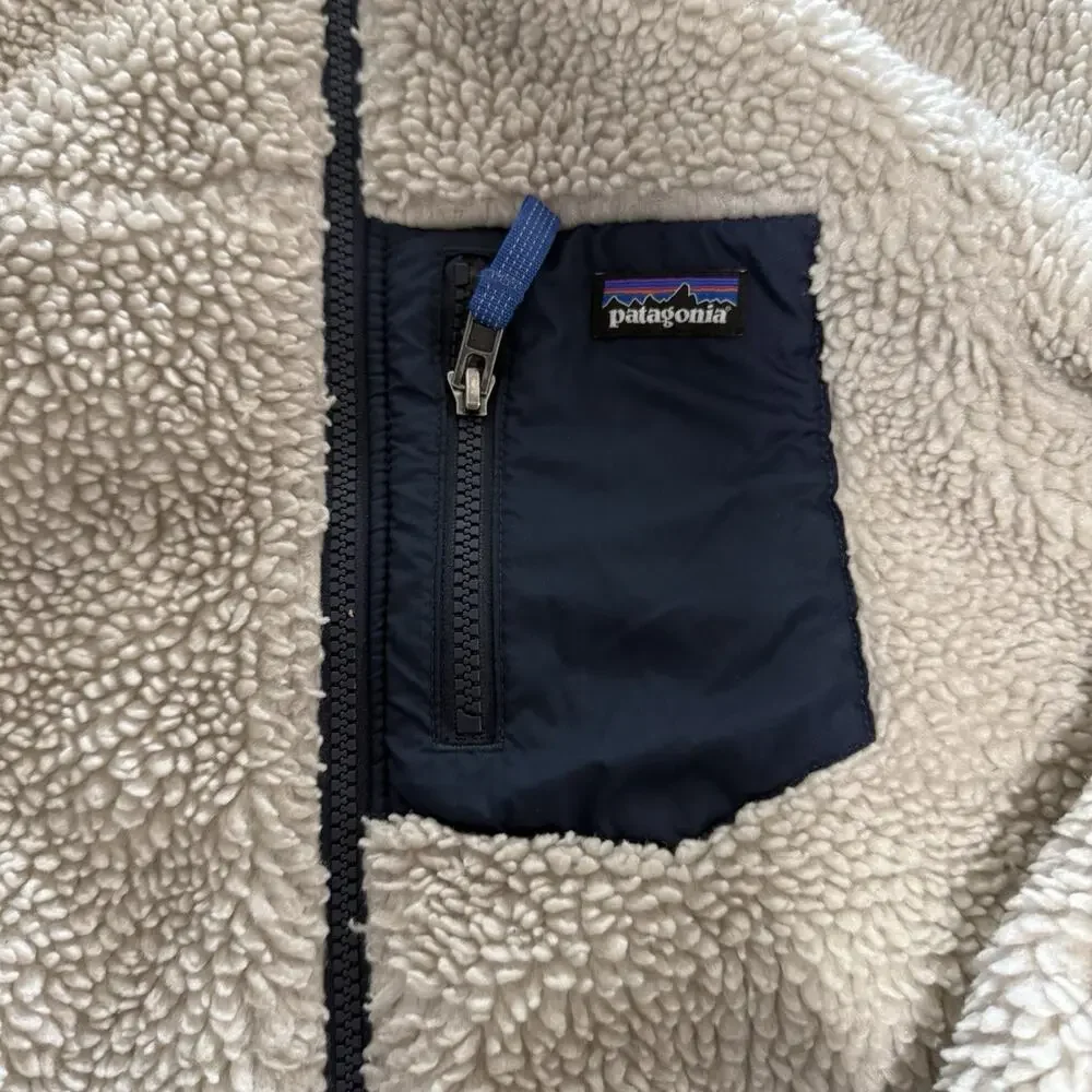 Big Kids Patagonia Reddy Freddy Reversible Jacket Size L (12) Navy Blue Winter